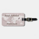 Search for adventure awaits luggage tags Girly