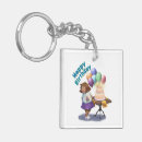 Search for multi coloured key rings Happy birthday