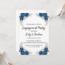 Search for navy and gold engagement party invitations Blue