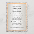 Search for silver and peach wedding invitations Glitter