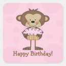 Search for monkey birthday stickers Girl