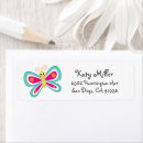 Search for pink butterfly return address labels Cute