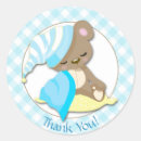 Search for blue teddy bear baby shower stickers Gingham