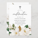 Search for white flowers confirmation invitations Cross