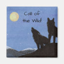 Search for wolves magnets Watercolor