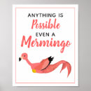 Search for whimsical pink flamingo art For her