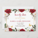 Search for red gold save the dates Mis quince anos