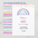 Search for glitter 1st birthday invitations Rainbow