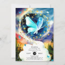 Search for blue butterfly birthday invitations Enchanted