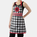 Search for plaid monogram aprons Check pattern