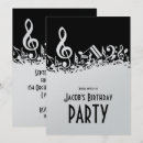 Search for black white music notes invitations Musical