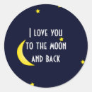 Search for love you to the moon and back stickers For her