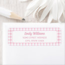 Search for pink gingham return address labels Retro