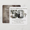 Search for humorous 50th birthday invitations Black and white
