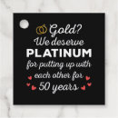 Search for 50th anniversary wedding favour tags Gold
