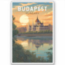 Search for hungary travel stickers Retro vintage travel