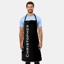 Search for letter design aprons Black and white