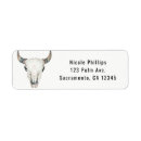 Search for bull skull return address labels Country