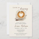 Search for love is brewing shower invitations Brown