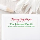 Search for red and green return address labels Merry christmas