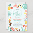 Search for pineapple pool party invitations Tropical