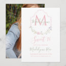 Search for monogram sweet 16 invitations Elegant