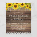 Search for sunflower sweet 16 invitations Rustic