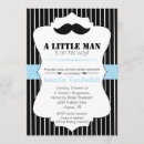 Search for moustache baby shower invitations Black and white