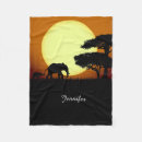 Search for african elephant blankets Sunset