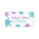 Search for snowflake wedding return address labels Purple