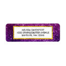 Search for purple sparkle return address labels Elegant