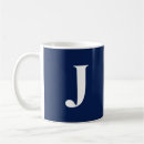 Search for navy blue and white mugs Initial