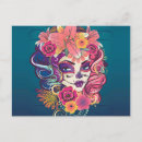 Search for day of the dead woman postcards Dia de los muertos