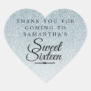 Search for silver glitter heart stickers Sweet sixteen