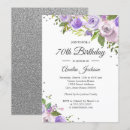 Search for silver 70th birthday invitations Glitter