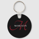 Search for black and red monogram key rings Minimalist