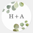 Search for monogram wedding stickers Greenery
