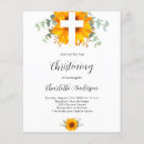 Search for sunflowers christening invitations Cross
