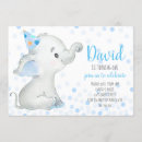 Search for safari elephant birthday invitations Blue