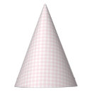 Search for birthday paper party hats Pink gingham
