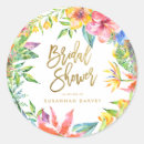 Search for tropical bridal shower stickers Thank you
