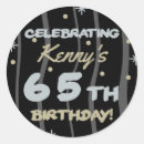 Search for 65th birthday party stickers Black