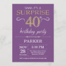 Search for purple gold 40th birthday invitations Adult birthday party