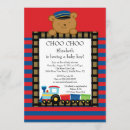 Search for boys train baby shower invitations Blue