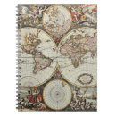 Search for old world map notebooks Vintage