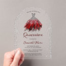 Search for acrylic quinceanera invitations Red