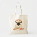 Search for pug tote bags Watercolor
