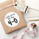 Search for 40th birthday celebration stickers Black and white