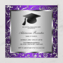 Search for purple and silver graduation invitations Floral