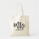 Search for mrs just married bags typography